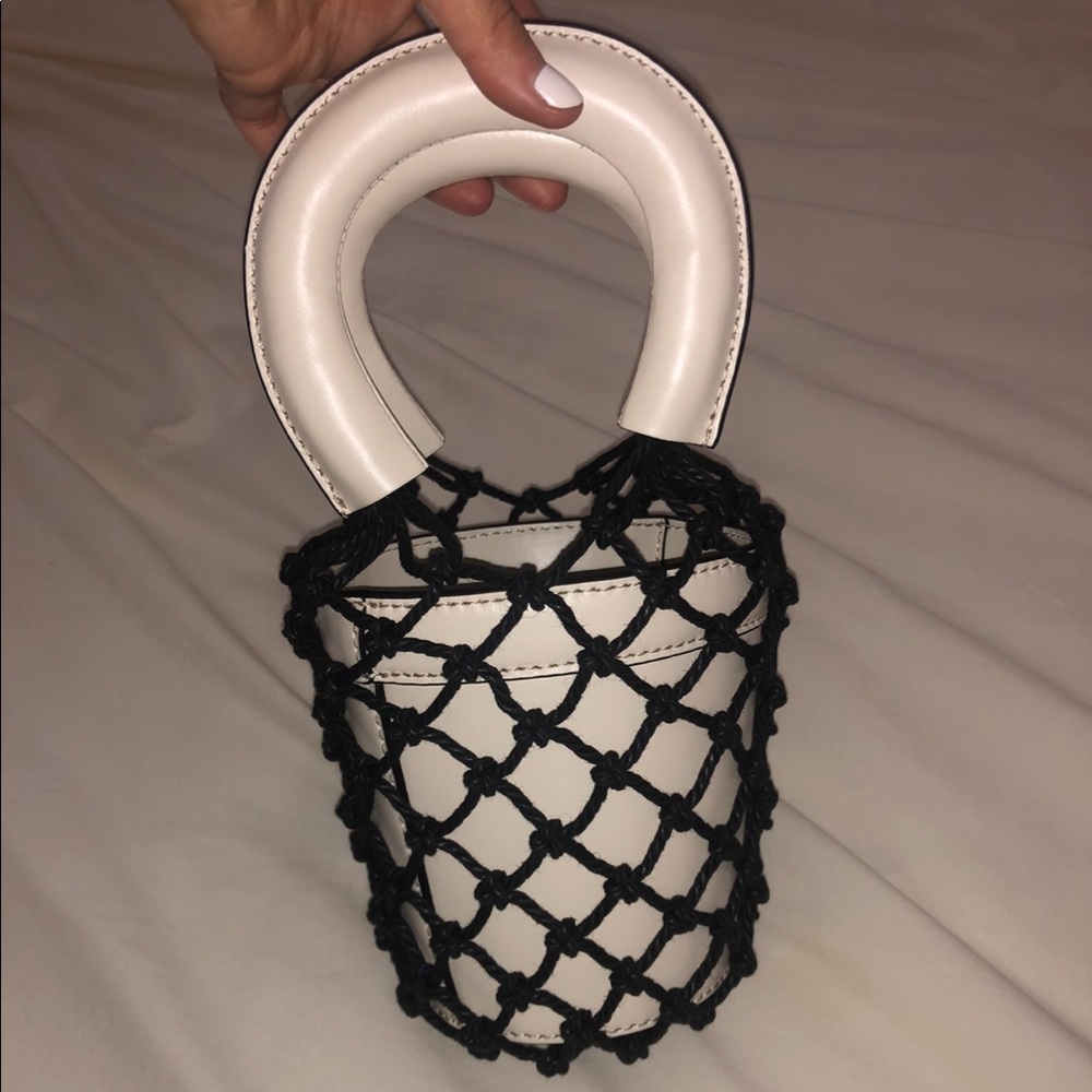 Staud Moreau leather net bucket bag